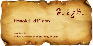 Homoki Áron névjegykártya