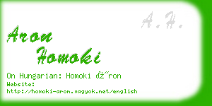 aron homoki business card